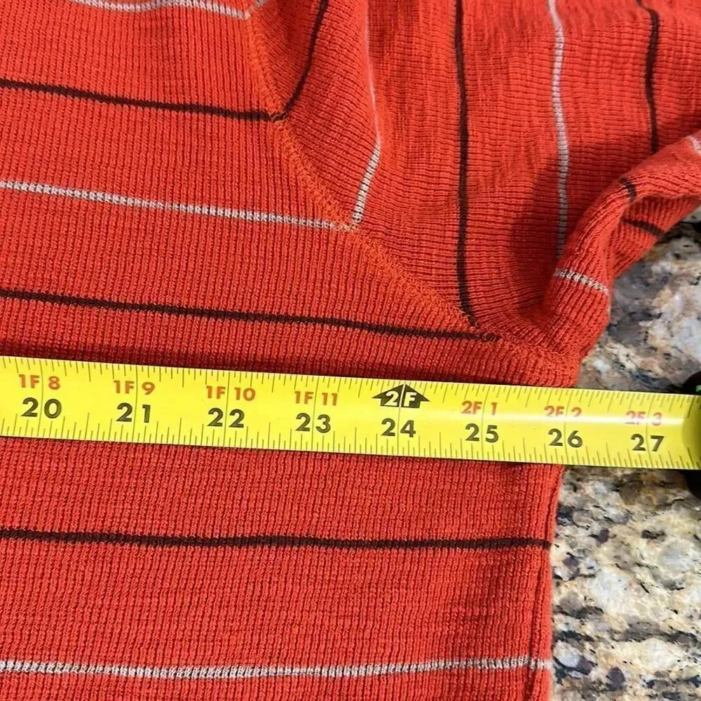 ❤️Last Chance Banana Republic Cotton Orange Striped Long Sleeve Shirt Size XXL
